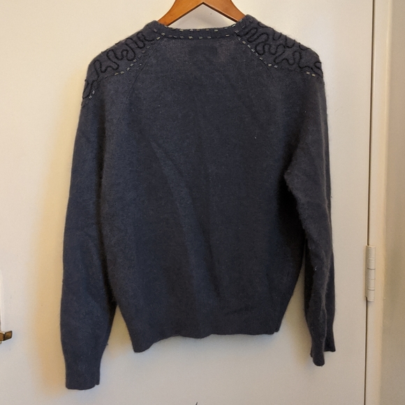 Vintage Sportscraft Lambs Wool Angora Gray Cardigan Sweater 16 - Picture 10 of 14